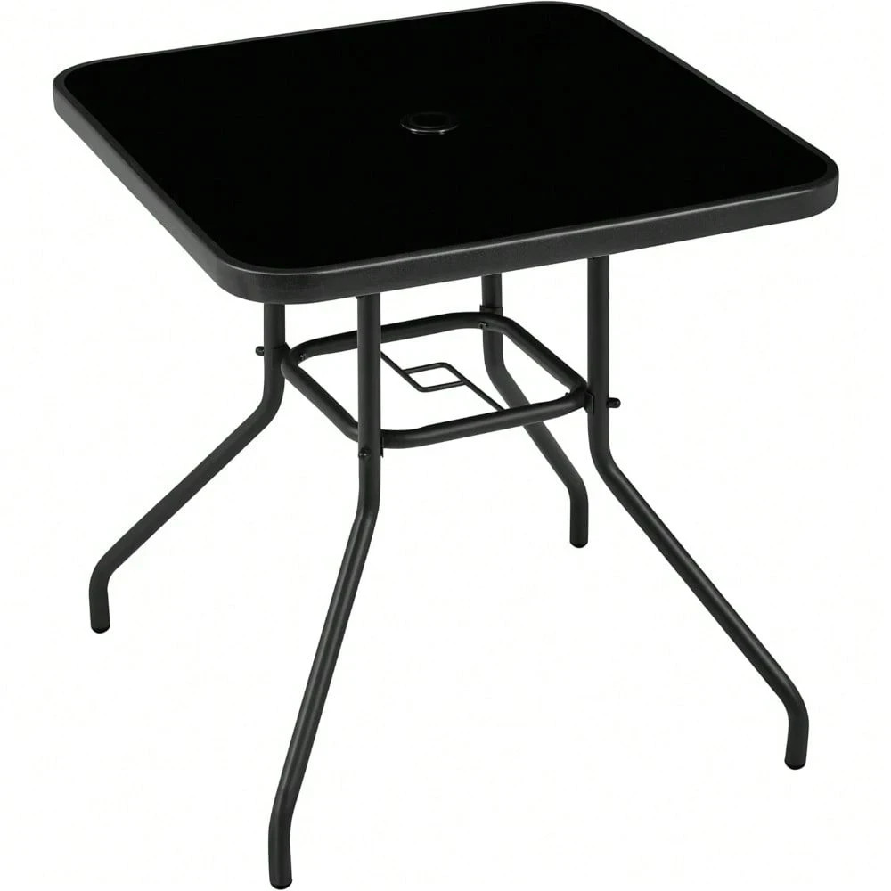 28" Black Square Patio Bistro Table