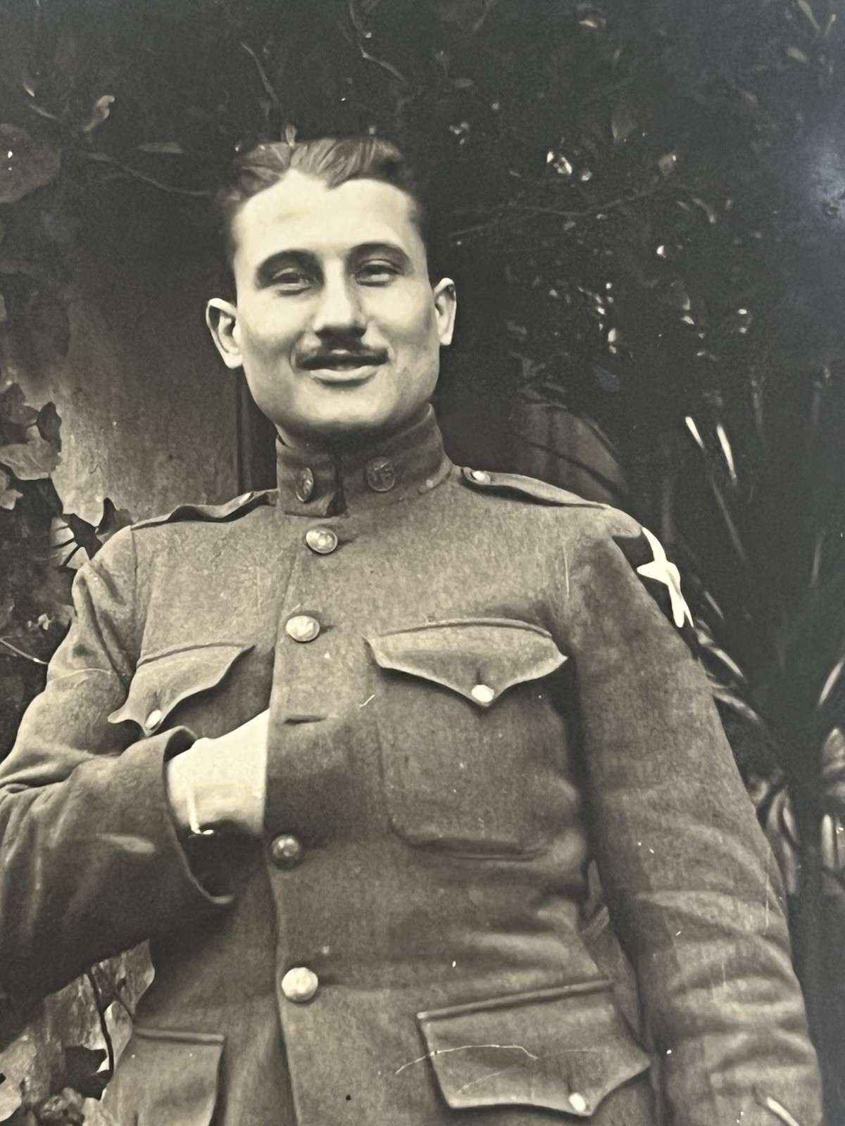 WWI Named USMC Marine Corps Patch Visible Photo RPPC