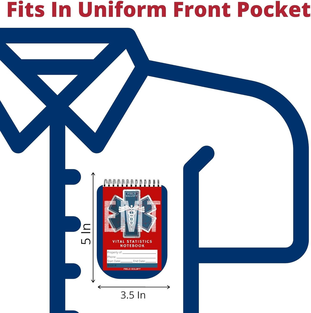 EMT Vital Statistics Notepad - 6 Pack First Responder Medical Notebooks