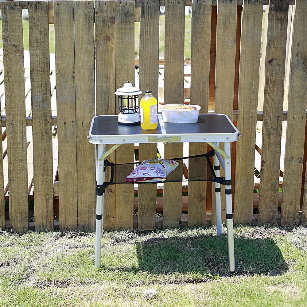 Portable Camping Table, Adjustable Height Aluminum Folding Table, Lightweight...