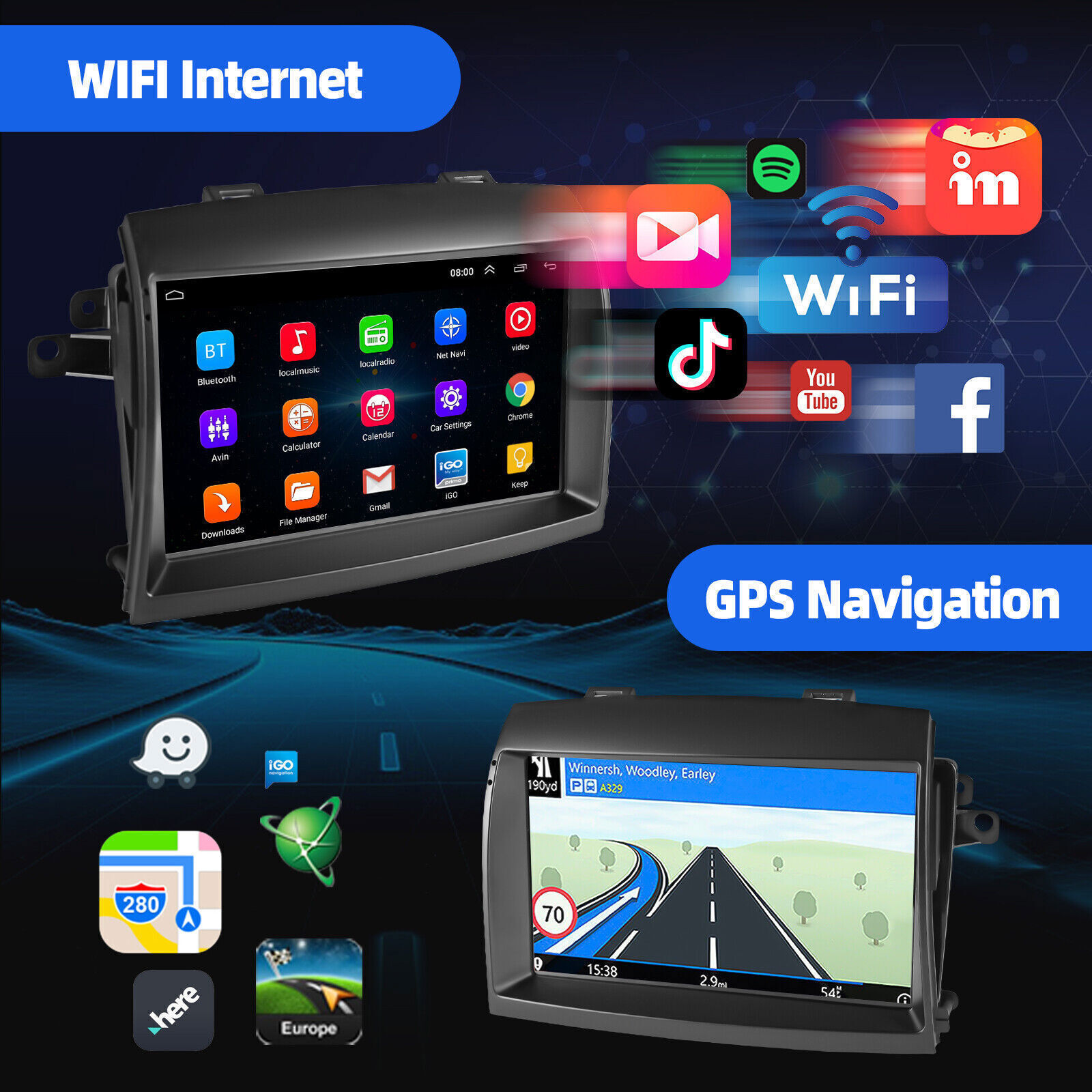 Android 13 Apple CarPlay For Toyota SIENNA 2004-2010 Car Stereo Radio GPS Navi