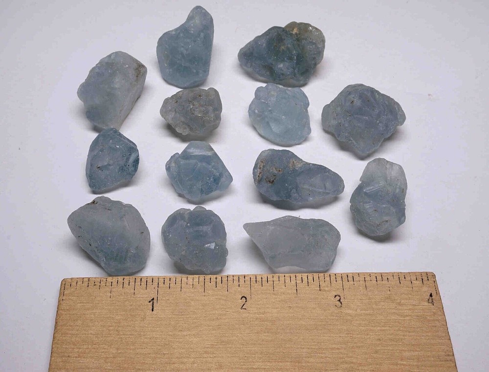Celestite 1/4 Lb Natural Sky Blue Crystal Chunks Gemstone Specimens