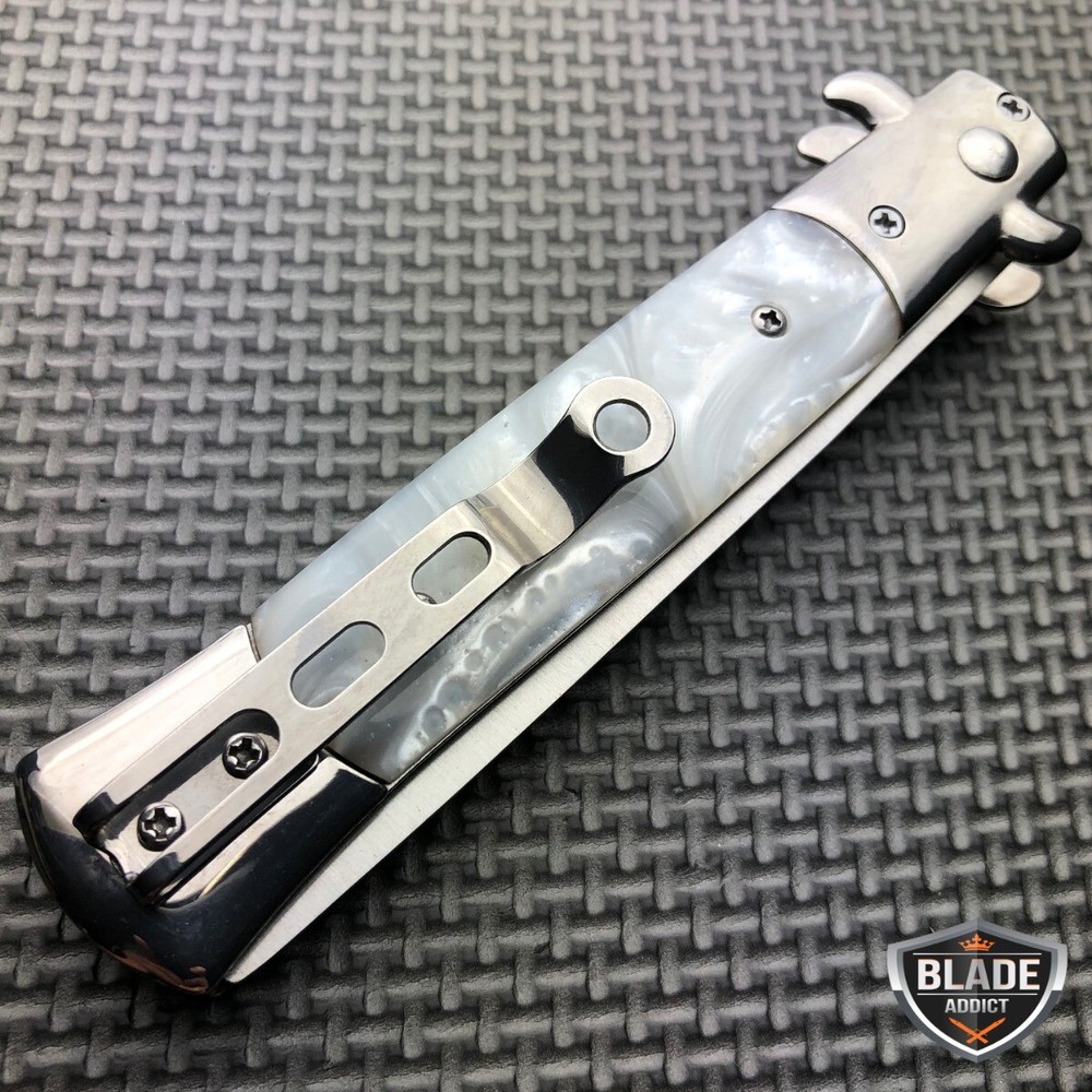 Automatic Push Button Folding Comb Barber Switchblade Pocket Knife Looking Brush