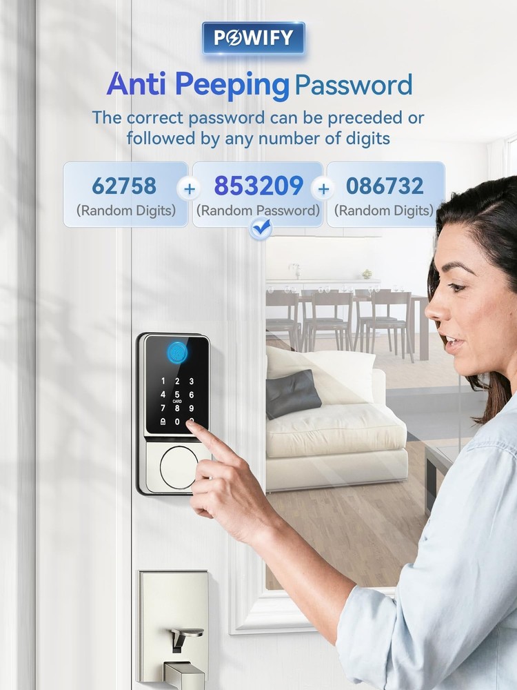 Keyless Entry Door Lock with Handle, APP Control Smart Front Set, Keypad Door...