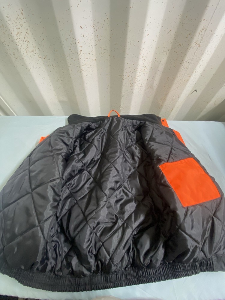 TrueCrest Industrial Protective Safety Jacket Orange Black Gray