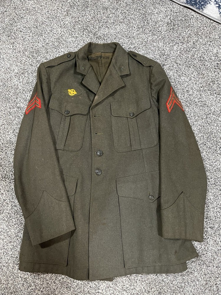 WWII Marine Service Uniform Named Corporal