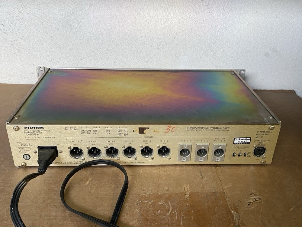 RTS Systems PS-31 Intercom 3-Channel Power Supply