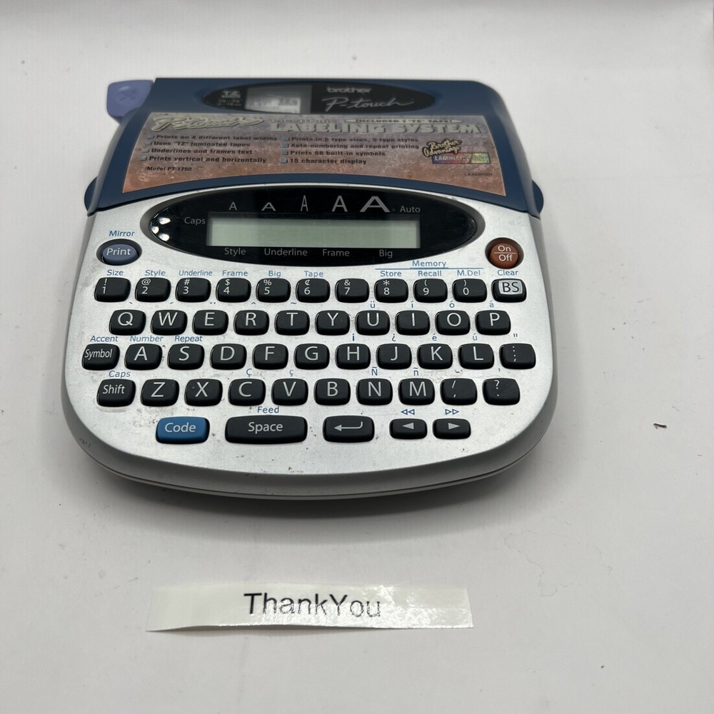 Brother P Touch Model PT-1750 battery powered Label Maker with labels
