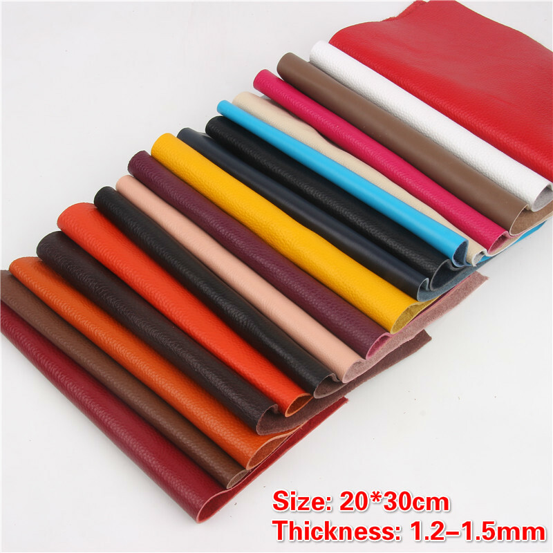 Genuine Thick Natural Cowhide Leather First Layer Lychee Grain Craft DIY