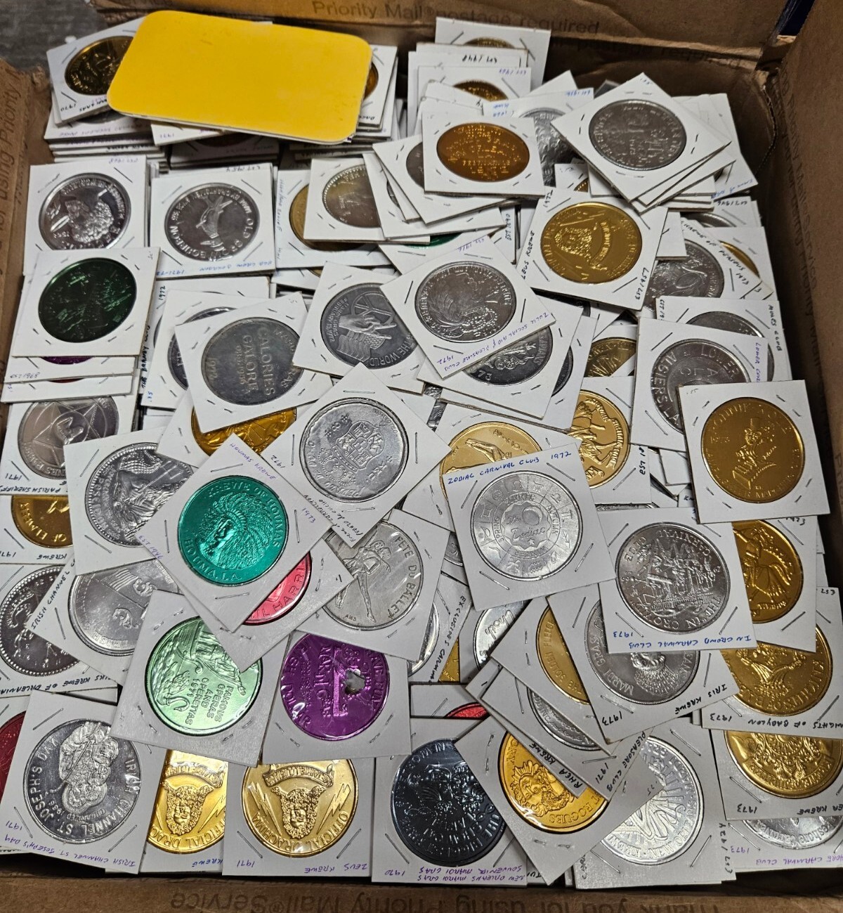 Lot of (25) Mixed Mardis Gras Tokens/Doubloons From The 1960's, 1970's & 1980's