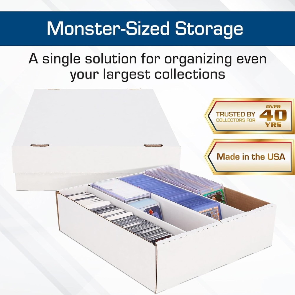 Durable 3-Pack Trading Card Storage Box - Stackable & Versatile Design