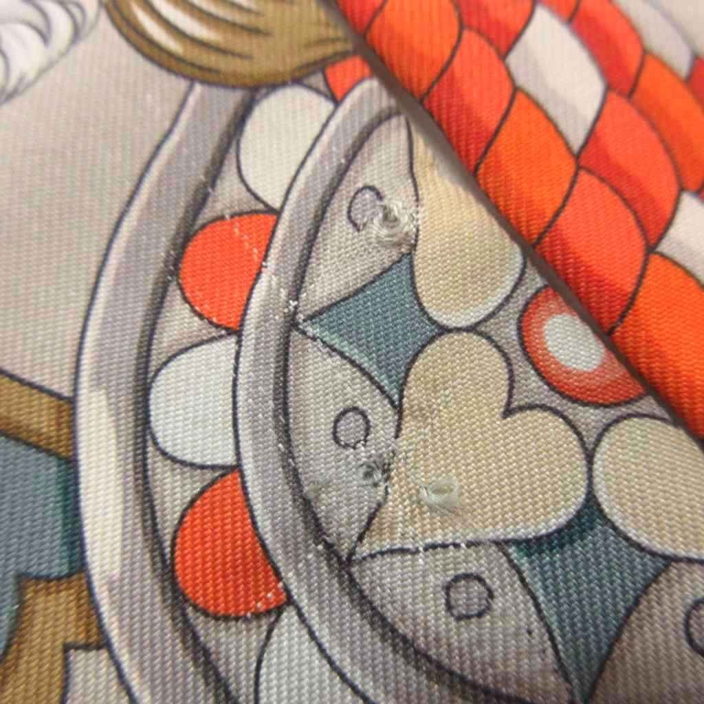 Hermès Twilly Arne de Coeur Orange Silk Scarf 84cm Used