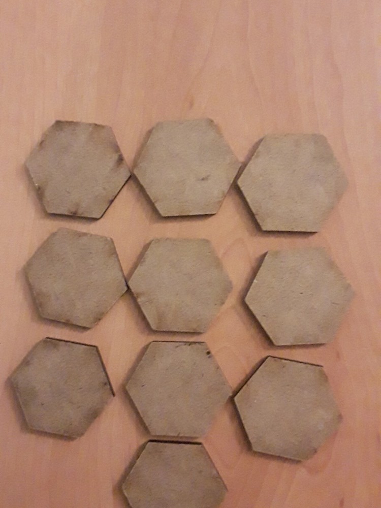 10 Battletech Terrain Hexs, Covers Map Hexs Without Going Over The Hex Boarder