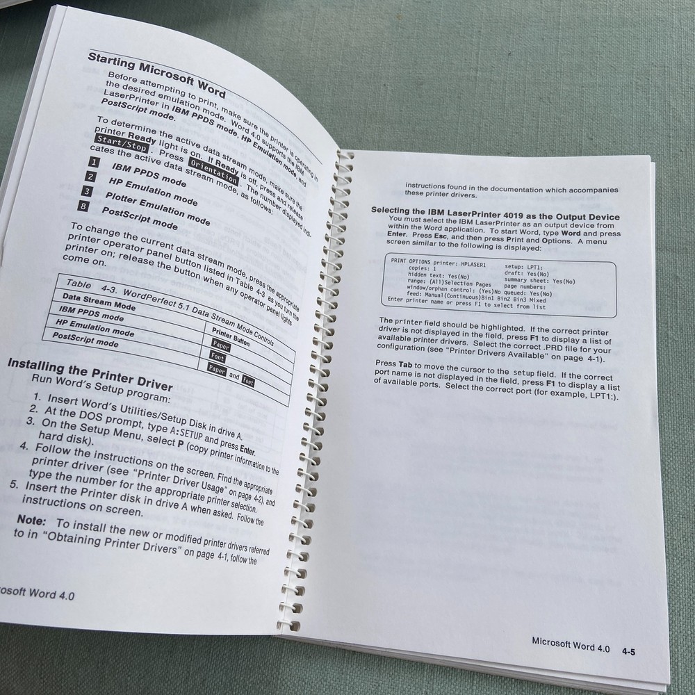 IBM Book Laser Printer Technical Reference 4226 4019 Users Guide Manual 1989 90