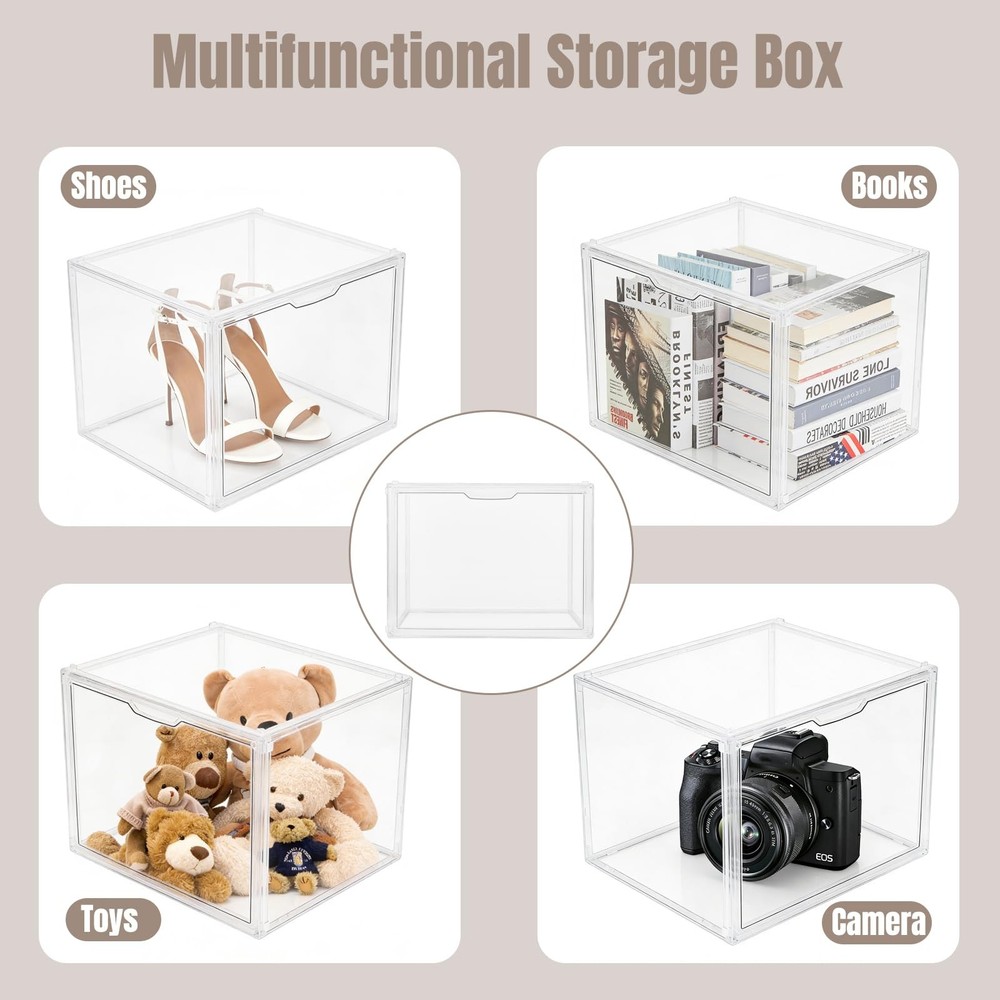 15 Pack Clear Acrylic Purse Organizer for Closet, Stackable Handbag Storage B...
