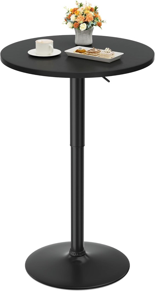 Round Bar Table Adjustable Height & 360° Swivel Pub Table Cooktail Table for Bar