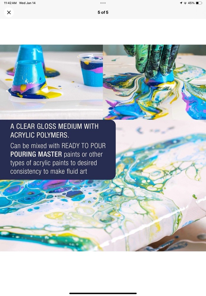 U.S. Art Supply Gloss Pouring Effects Medium - 32 Ounce ~ Quart Pouring Masters