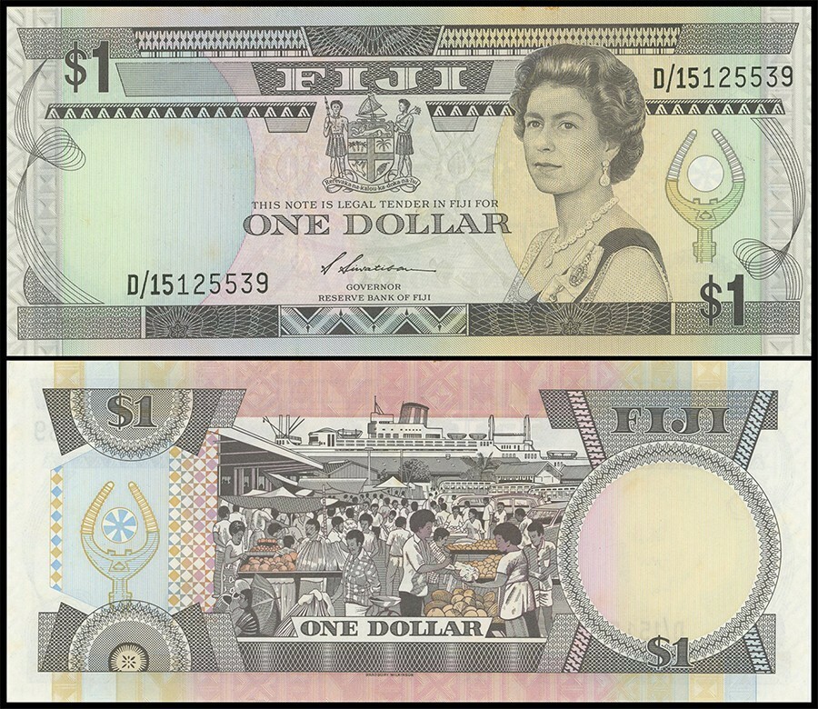 Fiji 1 Dollar, 1987 ND, P-86, Used