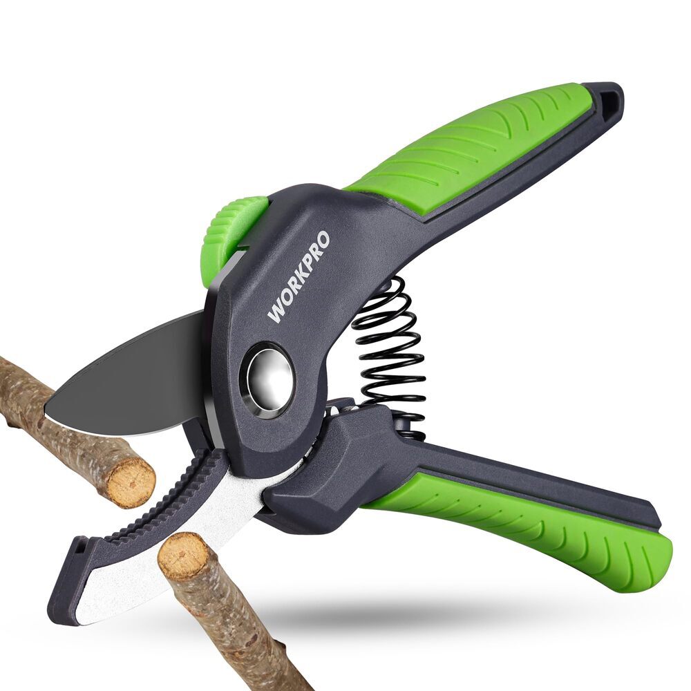 WORKPRO 8.5-Inch Anvil Pruning Shears with Ergonomic Handle