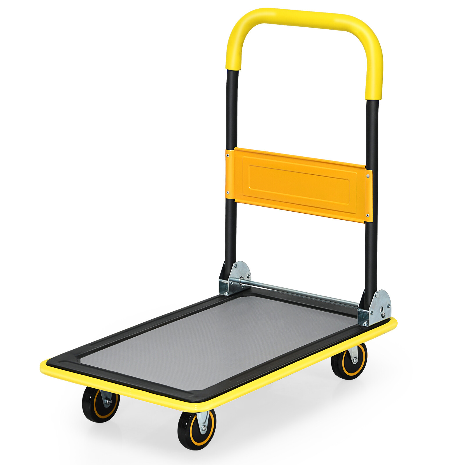 Folding 330LBS Rolling Flatbed Cart Hand Platform Truck Push Dolly