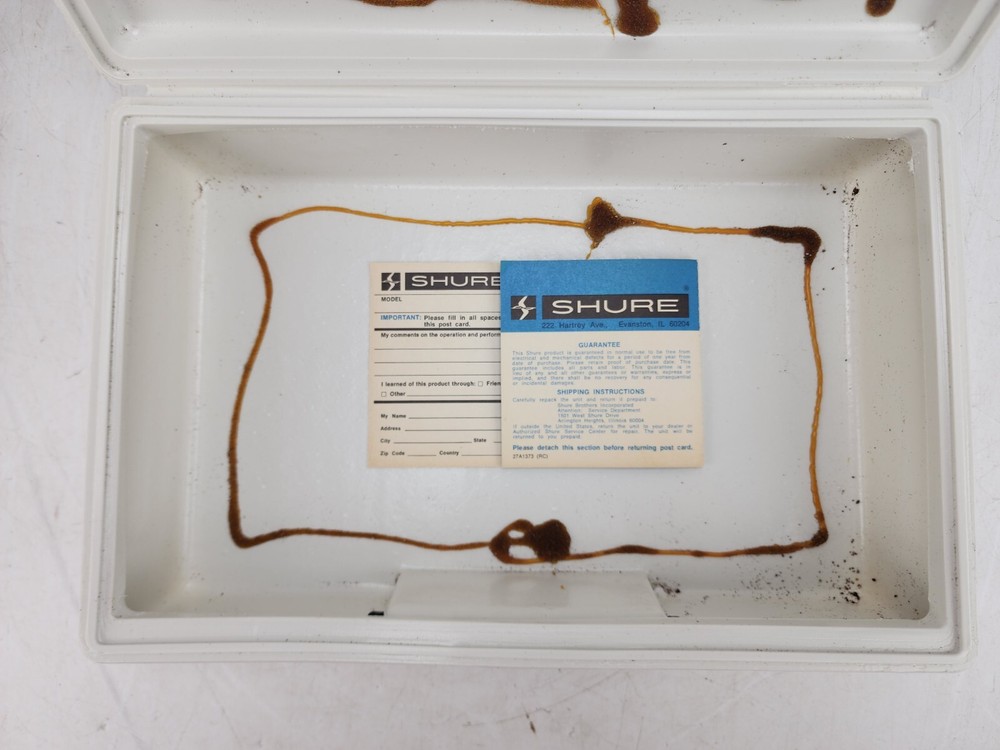 Vintage Shure Microphone Hard Plastic Protective Case White #3