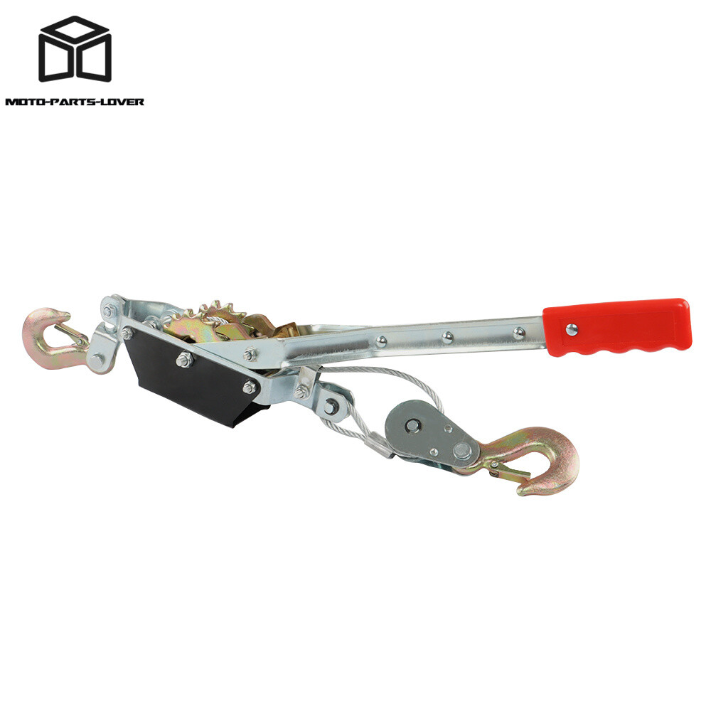 Come Along 2 Ton Winch Ratchet Dual Gear Power Puller w/2 Hooks Steel Cable