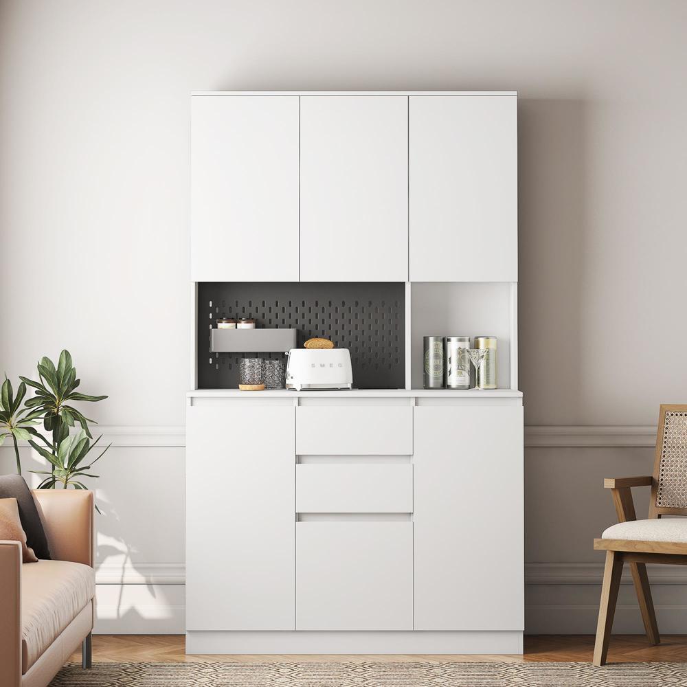 Freestanding Kitchen Storage Sideboard with 3 AC Outlets