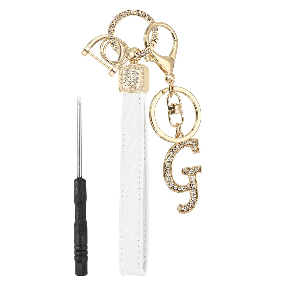 Leather Wristlet Keychain, Chic Letter g Keychains