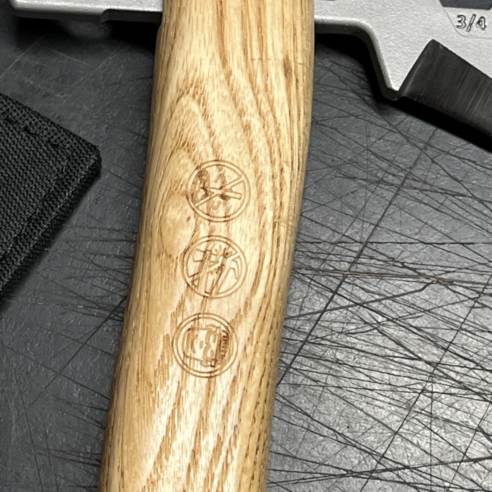 Klecker KLAX Lumberjack 3.75" Stainless Steel Axe Head Multi-Tool -Wooden Handle