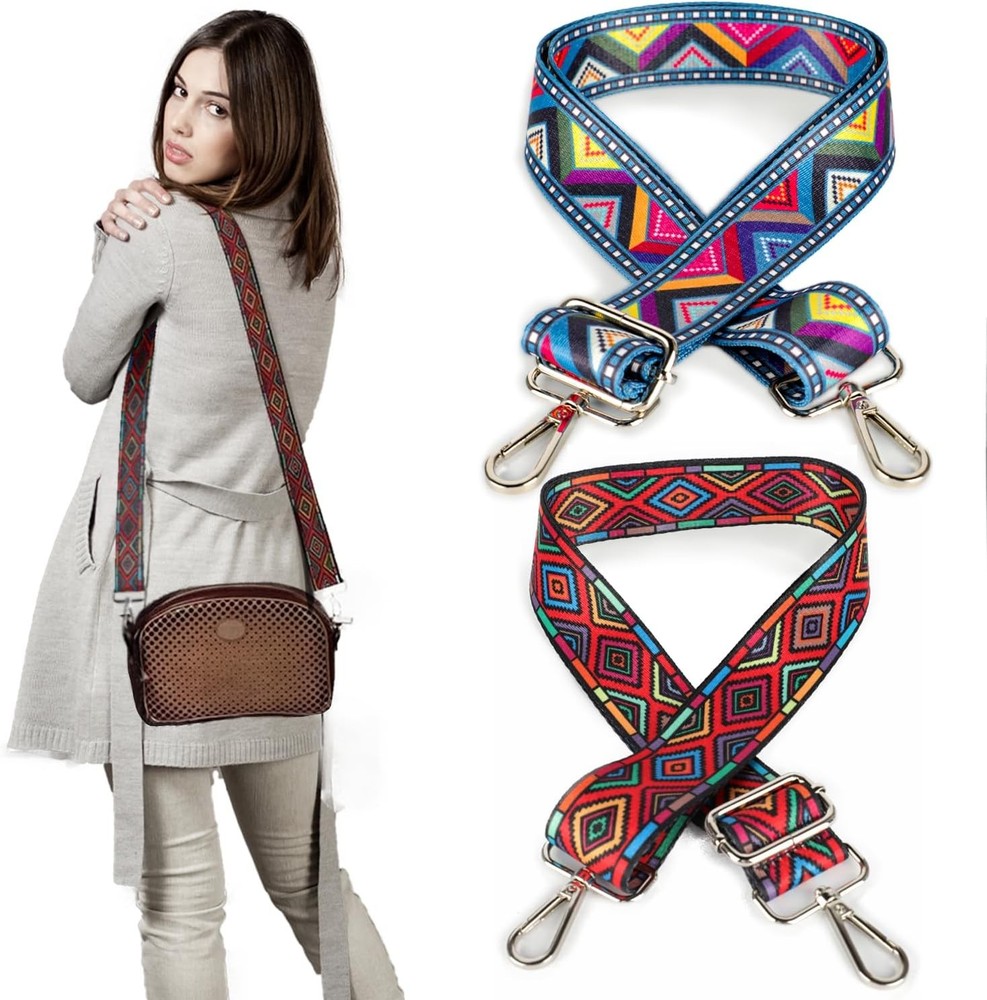 2 PCS Purse Strap, 1.5" Wide Shoulder Strap Adjustable Replacement Retro...