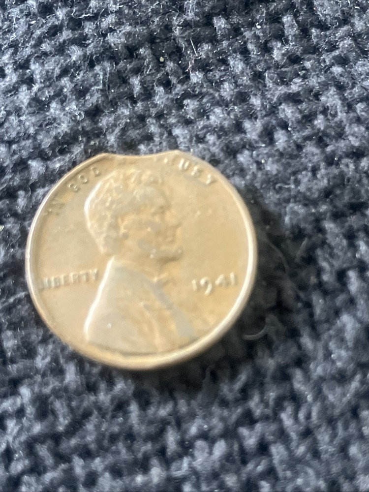 1941 LINCOLN  WHEAT CENT PENNY CLIPPED PLANCHET ERROR