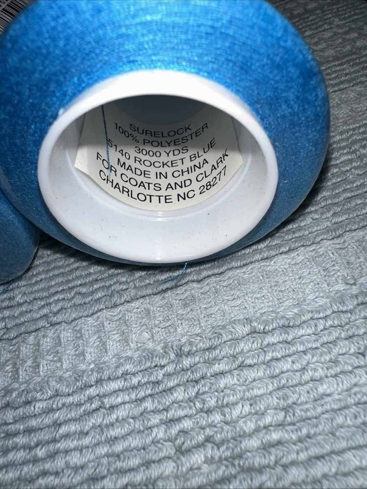 Coats Surelock 4 Spools 5140 Rocket Blue Polyester Thread,3000 Yds