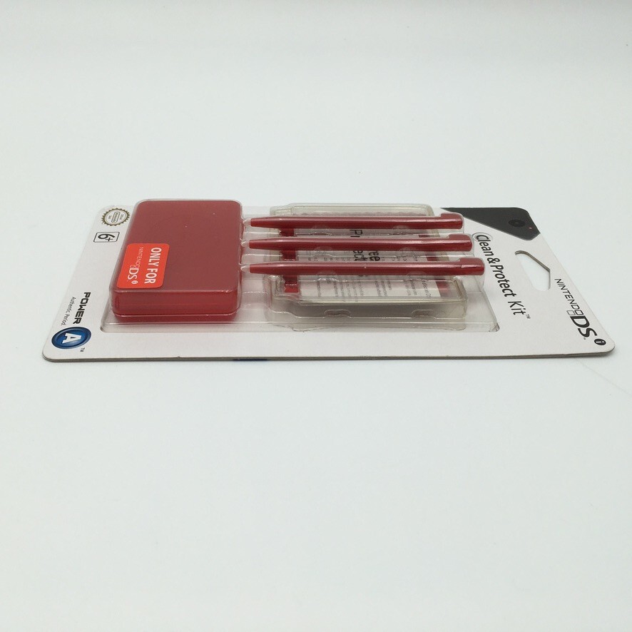 Official Nintendo DS Red Clean & Protect Kit Screen Protector Stylus Set NEW