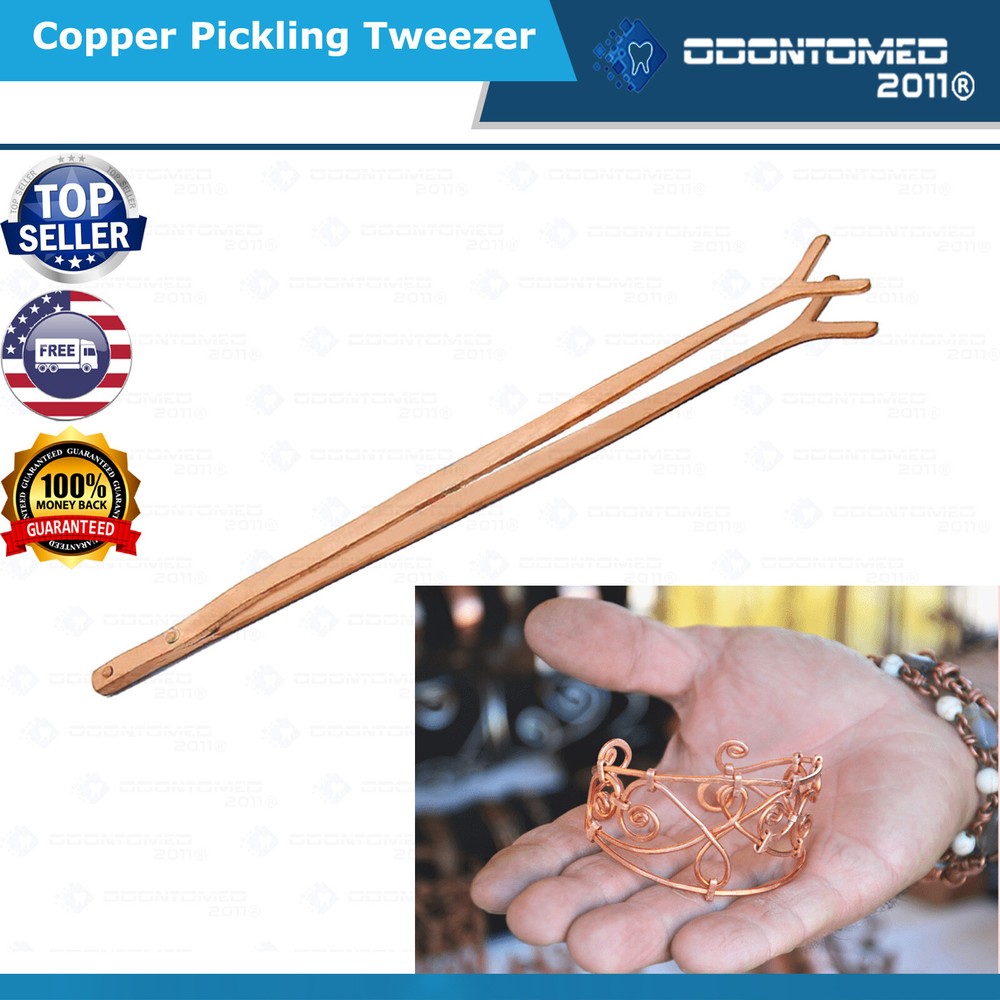 12 Copper Tweezer Fish-Tail Forked Pickling Solution Jeweller Tool Non-Corrosive