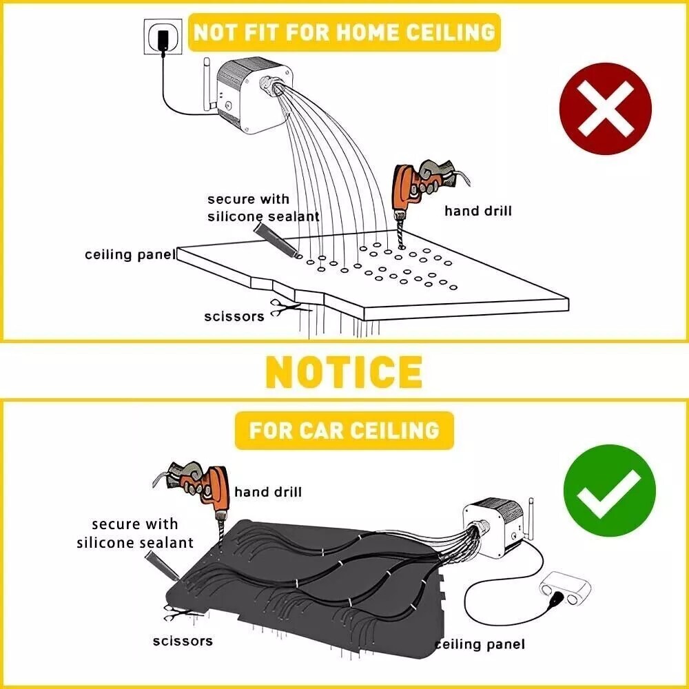 1000PC Car Home Headliner Star Light Kit Roof Twinkle Ceiling Lights Fiber Optic