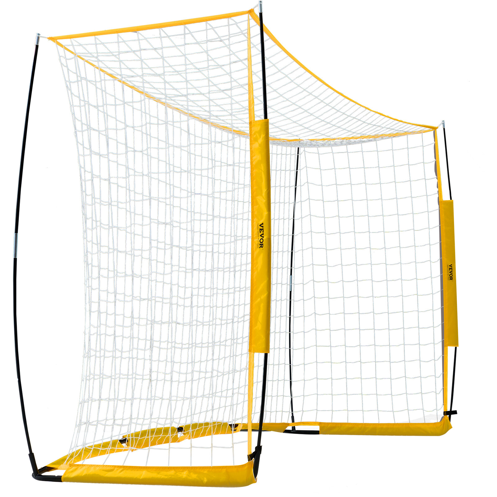 12x6 ft Portable Soccer Goal Kids Soccer Net Carry Bag Backyard Training Yellow
