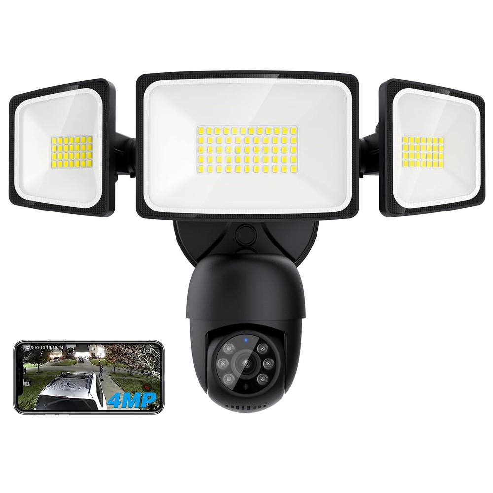 Onforu Floodlight Camera Outdoor, 2K Smart Home Security Camera Wired, 360°