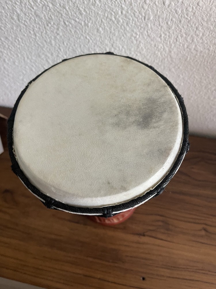 Hand Made Single Drum Vintage Giraffe Carved