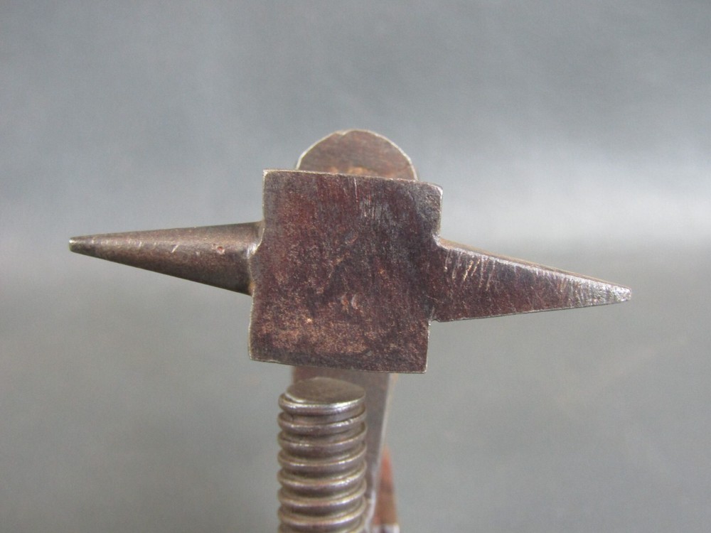 Vintage small bench or table vice & anvil silversmiths watch makers old tool