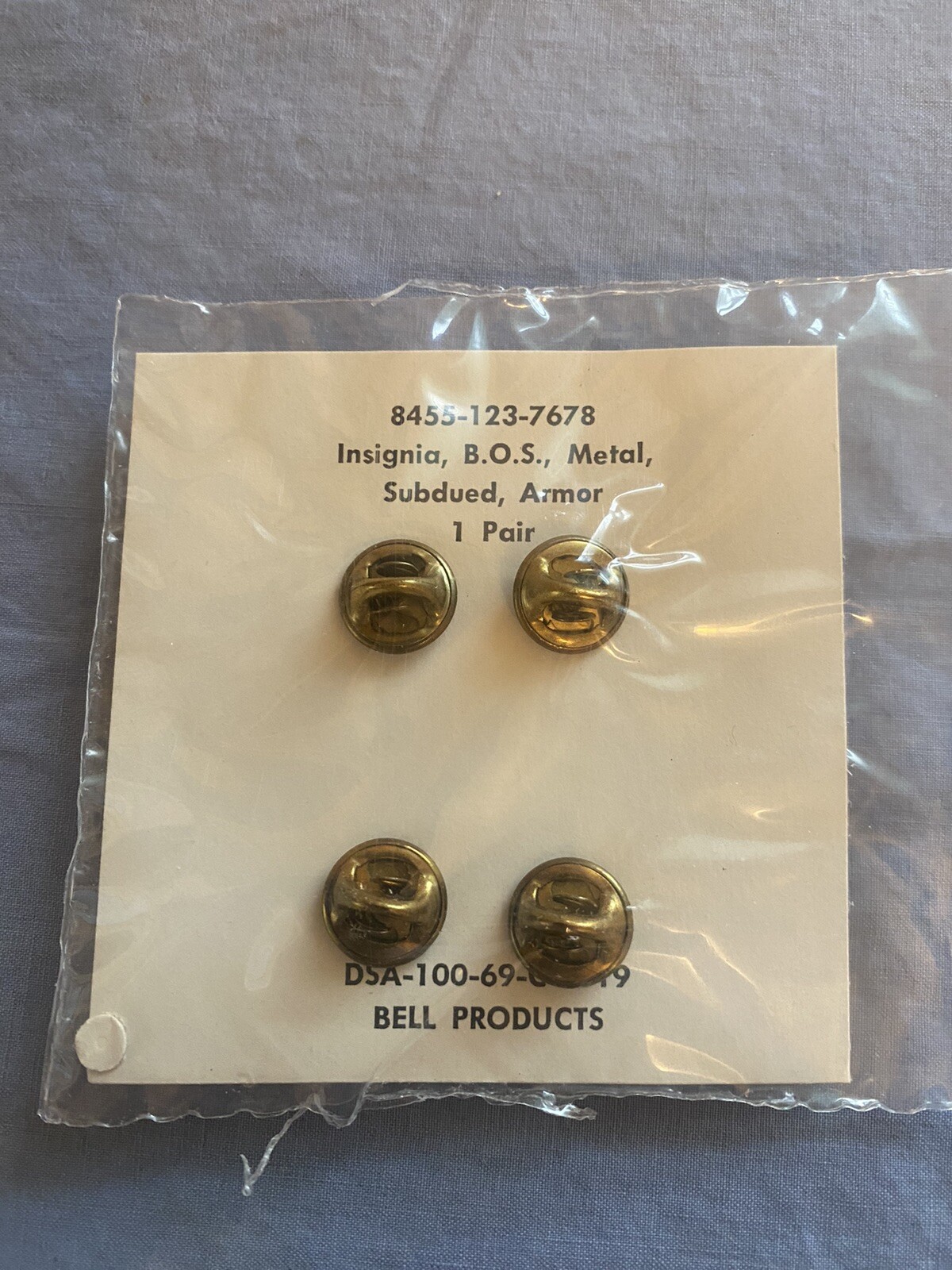 50 x USGI Subdued Armor Collar Insignia Unissued BOS Pin Vietnam Dealers Lot