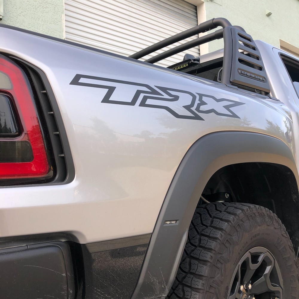 Matte Black TRX Solid Bed Side Decals Graphics Sticker Vinyl - Set of 2