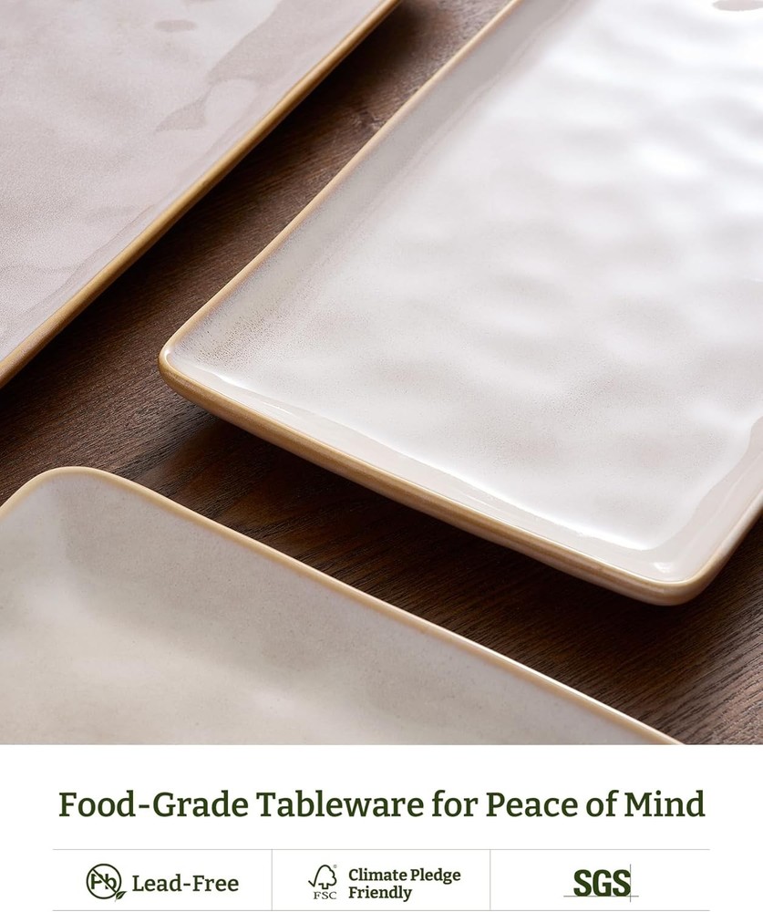 Serving Platter Rectangular 15.67/14.1/12.6inch Serving Dishes Entertaining