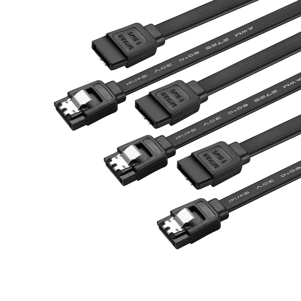 15-Inch SATA Cable V3.0 - 3 Pack Braided 6Gbps Data Transfer with Locking Latch