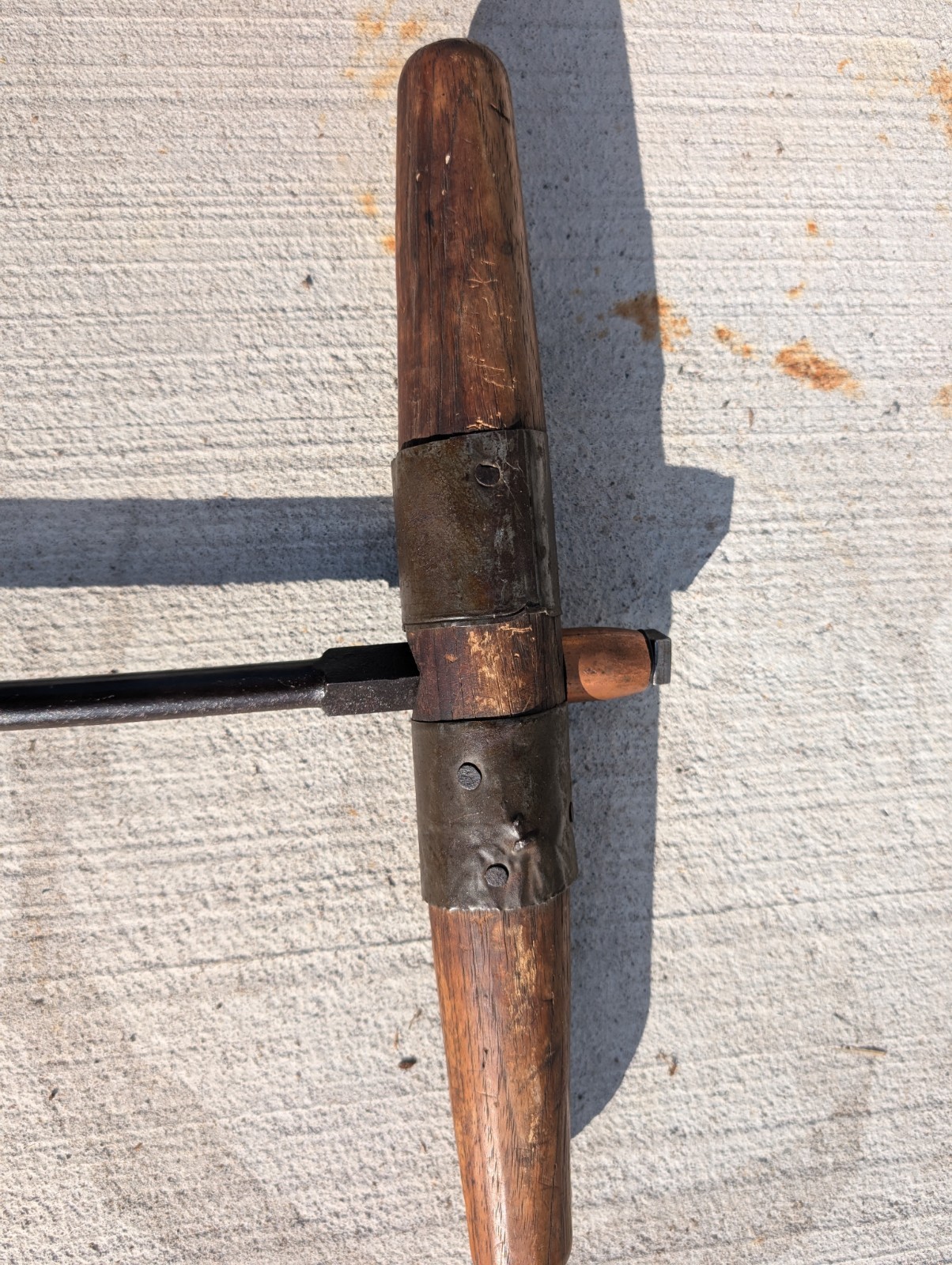 WI Barn Antique Vintage T Handle Barn Beam Hand Drill 2 1/4" Bit x 20 1/4" H