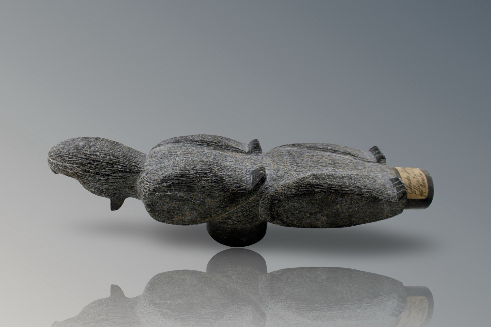 Cherokee Council Bear Effigy Pipe Late 19th Century NC High Rock 13” Long