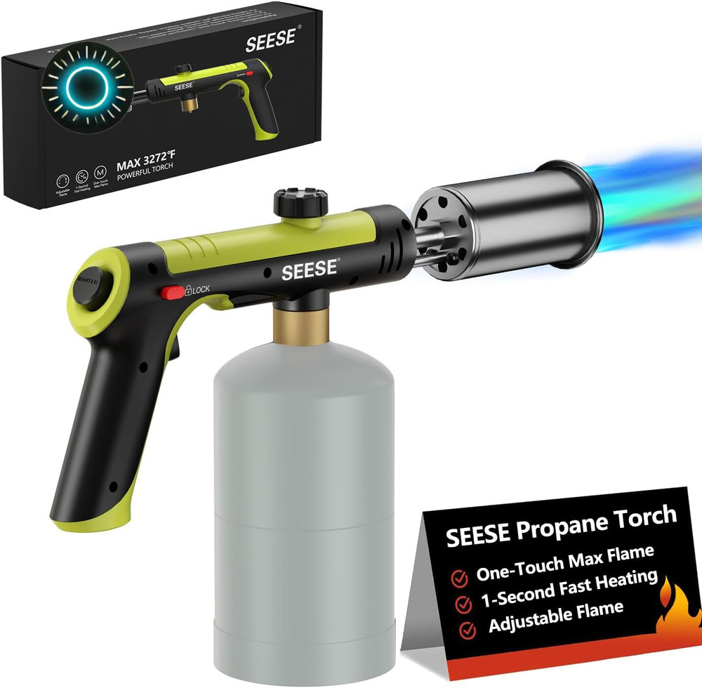 Powerful Propane Torch Gun Kitchen Cooking Torch With One-Touch Max Fire Charcoa