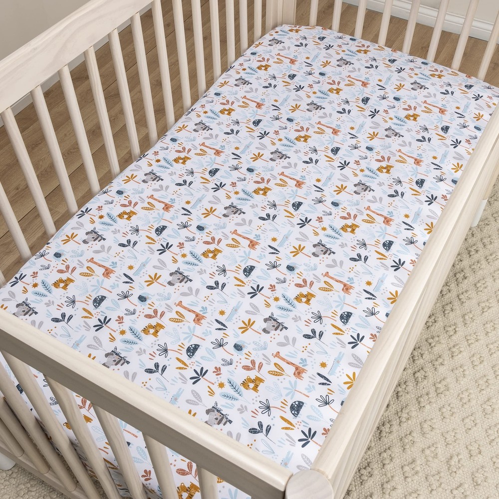 Sammy & Lou Koala Palms 2-Pack Microfiber Fitted Crib Sheet Set Fits Standard...
