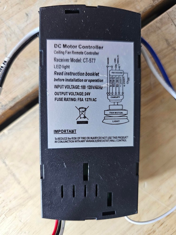 Replacement Ceiling Fan Motor Wireless Controler & Remote Control CT-577 & 24024
