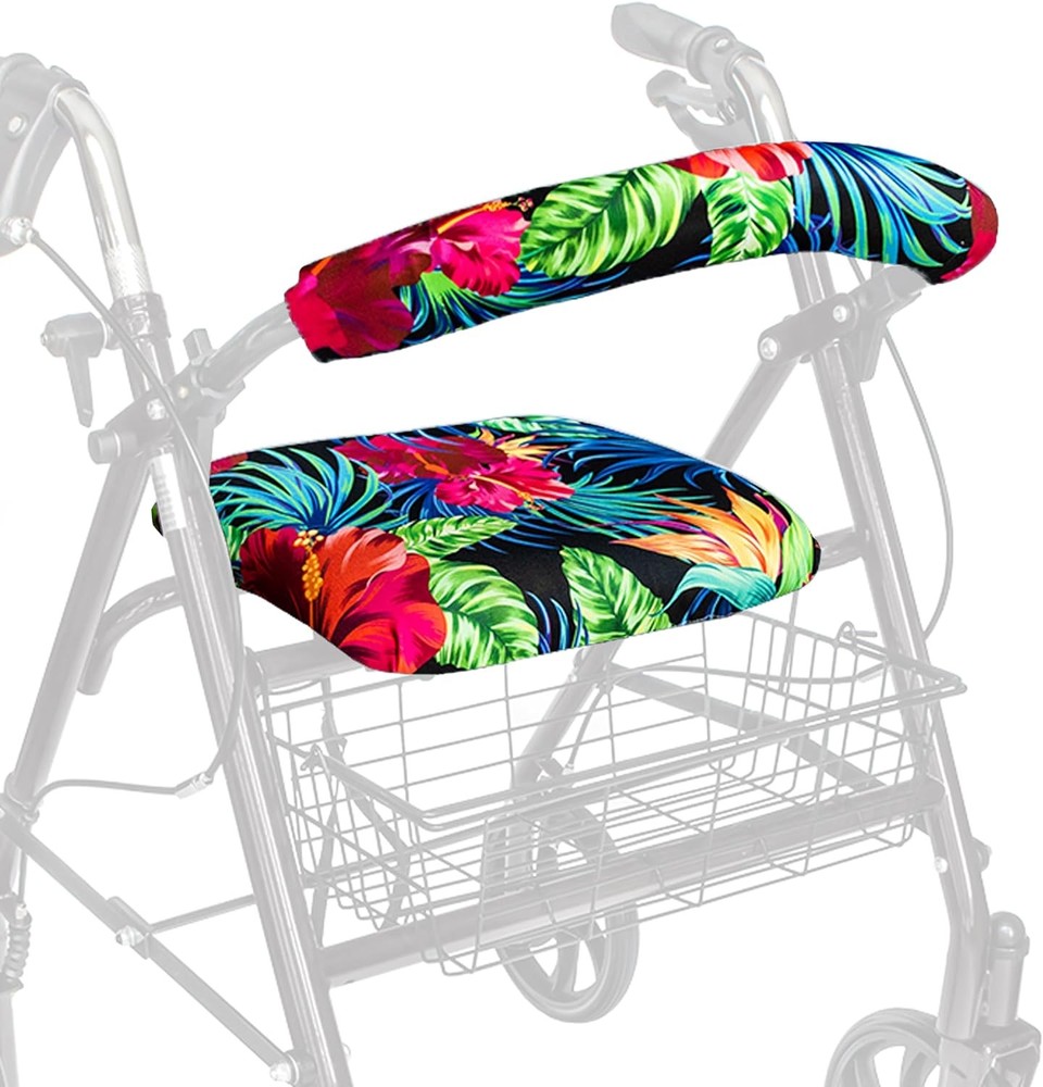 Top Glides Universal Rollator Walker Seat and Backrest Covers Tropical