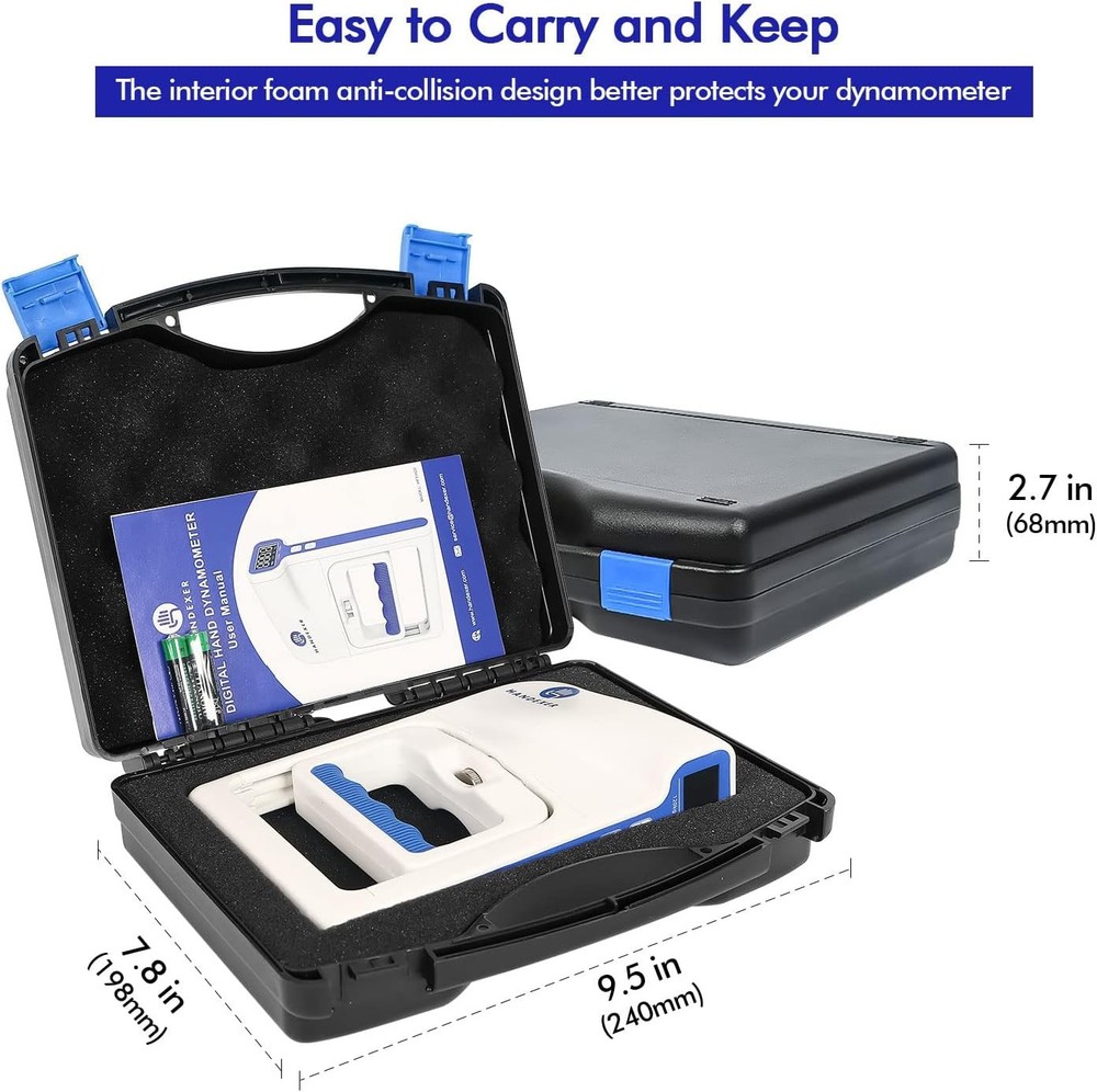 Grip Strength Tester 265lb/120kg, with Protective Case